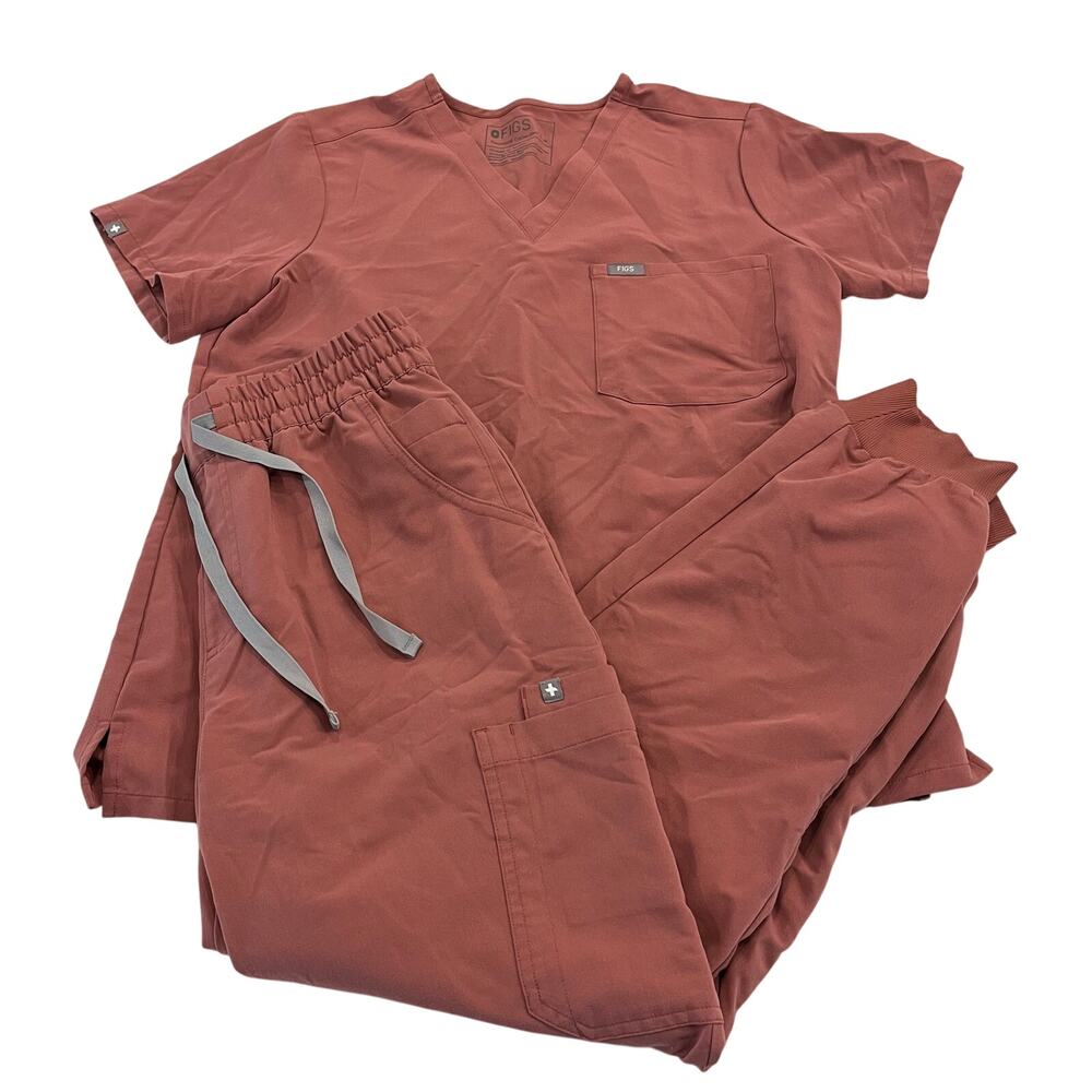 FIGS Scrub Set Catarina Top and Uman Jogger Scrub Bottoms Size Medium